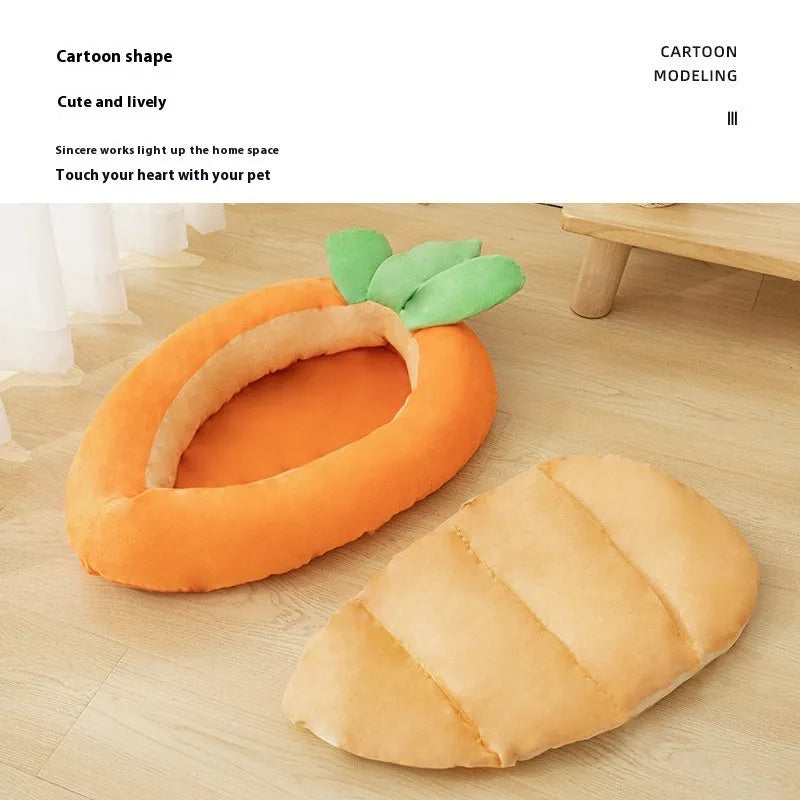Carrot cartoon design double-sided cloth pet litter mat for dogs