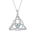 Women's Celtic knot pendant necklace in electroplated copper with geometric design