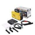 MMA-200MIN 220V DC inverter welding machine with welding tongs, grounding clamps, face shield and brush hanger accessories