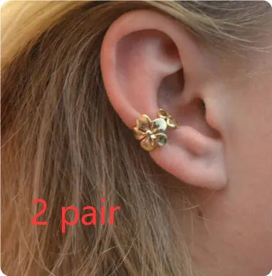 Gold electroplated starfish and scallop shell drop earrings for women