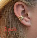 Gold electroplated starfish and scallop shell drop earrings for women
