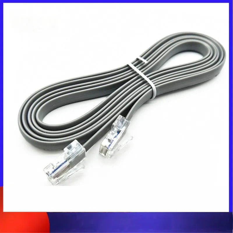 Silver gray CAT6 Ethernet network cable with RJ45 connectors, 2 metres long