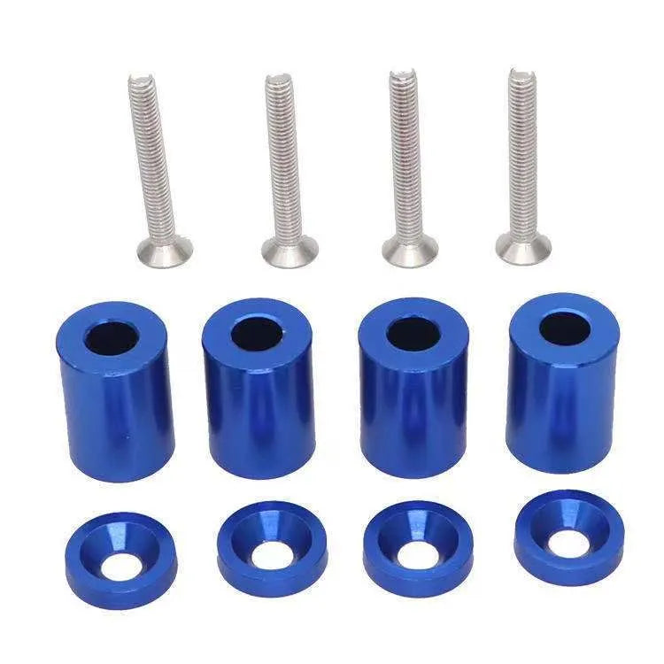Aluminium machine cover pad height sheet with screws, nuts, and washers for car modification