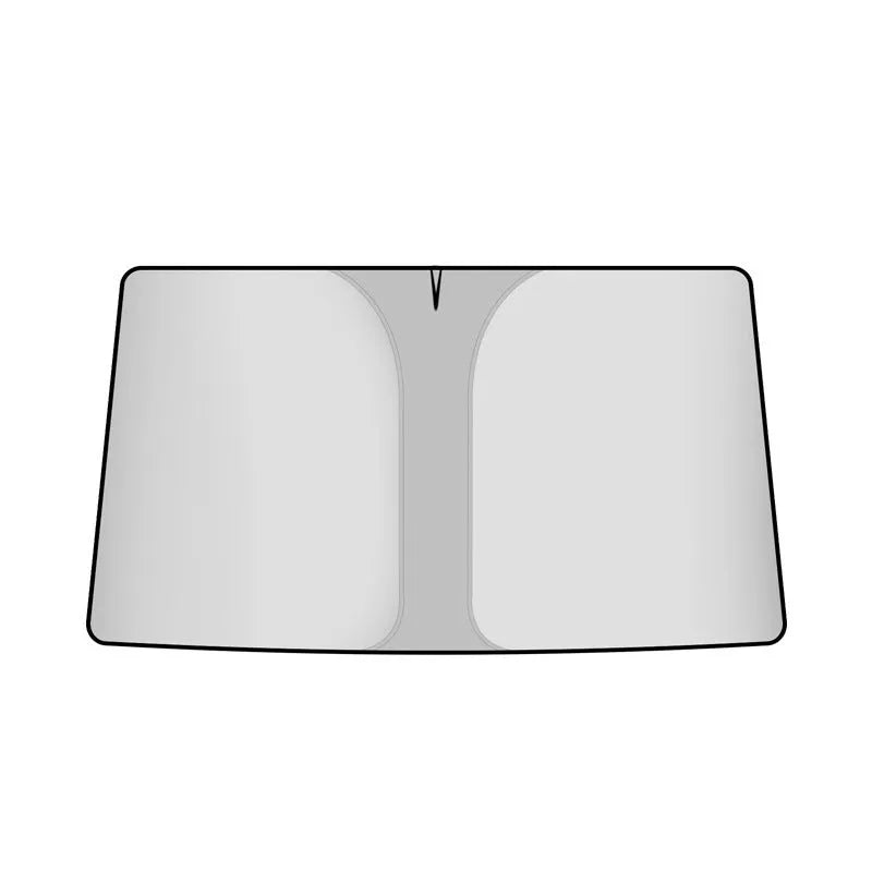 Titanium silver car windshield sunshade with double ring design for sun protection and heat reduction