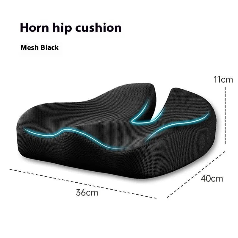 Memory foam office chair cushion in grey showing 36x40x11cm dimensions