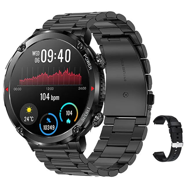T30 smart watch with 52mm display showing heart rate monitoring interface