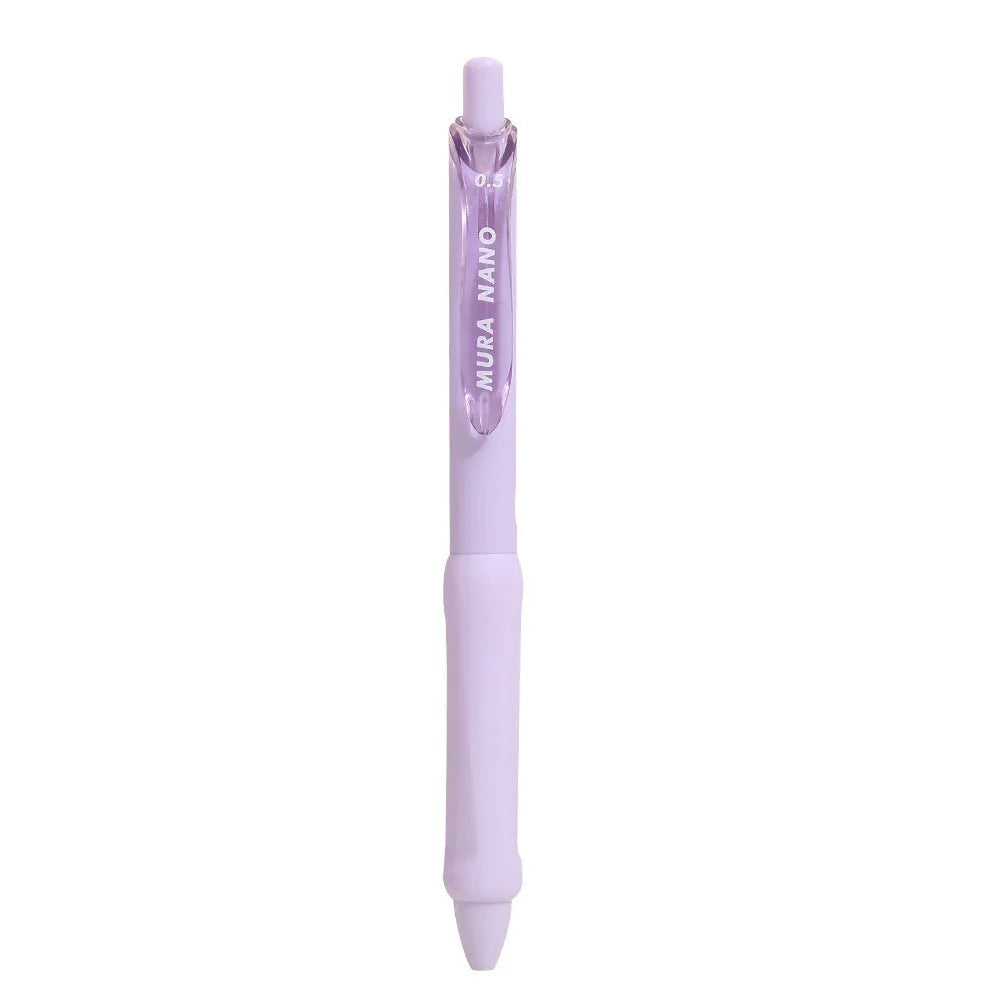 0.5mm Macaron colour press gel pen in smoked brown, white, and pink options.