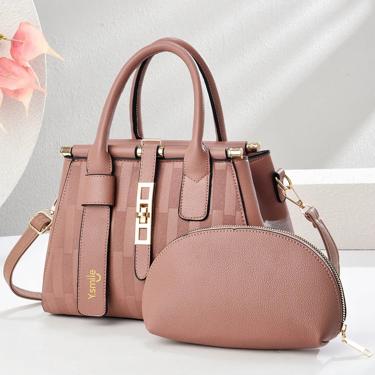 Round PU leather crossbody shoulder bag with adjustable strap in various colours