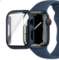 PC tempered film Apple Watch case with tempered glass front and PC back shell in multiple colours