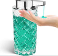 Automatic intelligent soap dispenser with silver-plated PET shell and Type-C charging port.