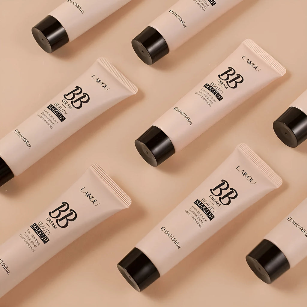 30ml tube of Natural Makeup BB cream in nine shades from Ivory White to Brown.