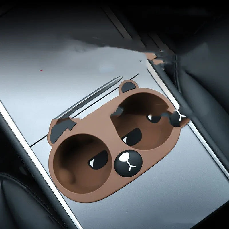 Silicone cup holder limiter for car central control console in grey, tan, or pink colour options