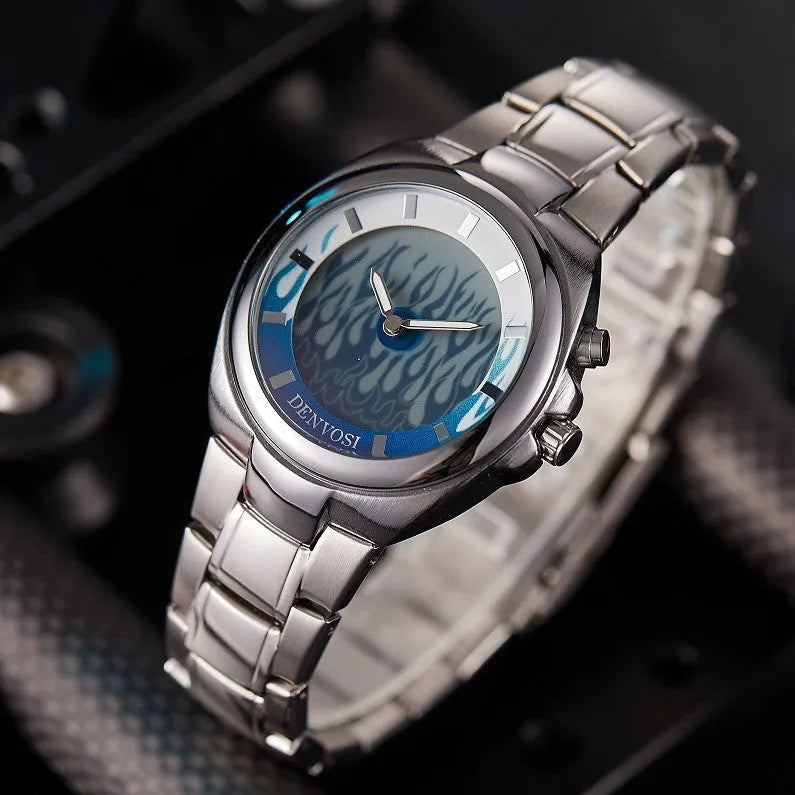 Y2K vintage digital watch with dual display LED screen and alloy strap