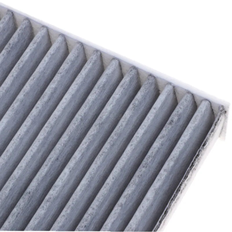 Grey grid-style car air conditioning filter element measuring 215x210x30mm for Geely vehicles