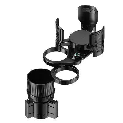 Carbon fibre black car cup holder with retractable base for one point four compass mounts.