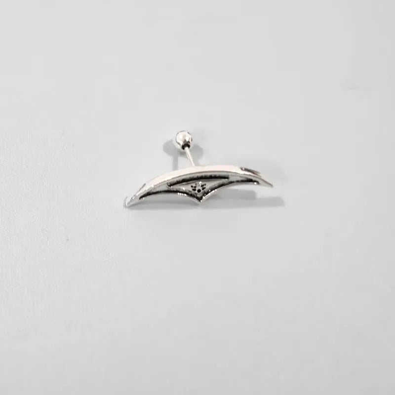 Spider web design metal stud earrings in gold or silver electroplated finish.
