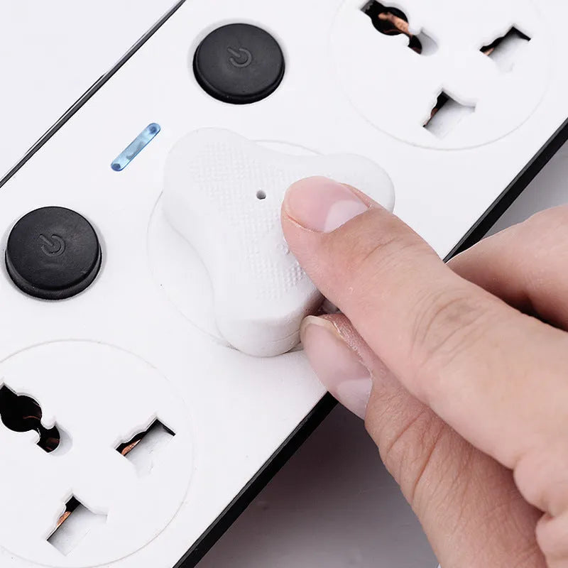 Multi-switch power strip with USB ports showing British, European and American plug formats