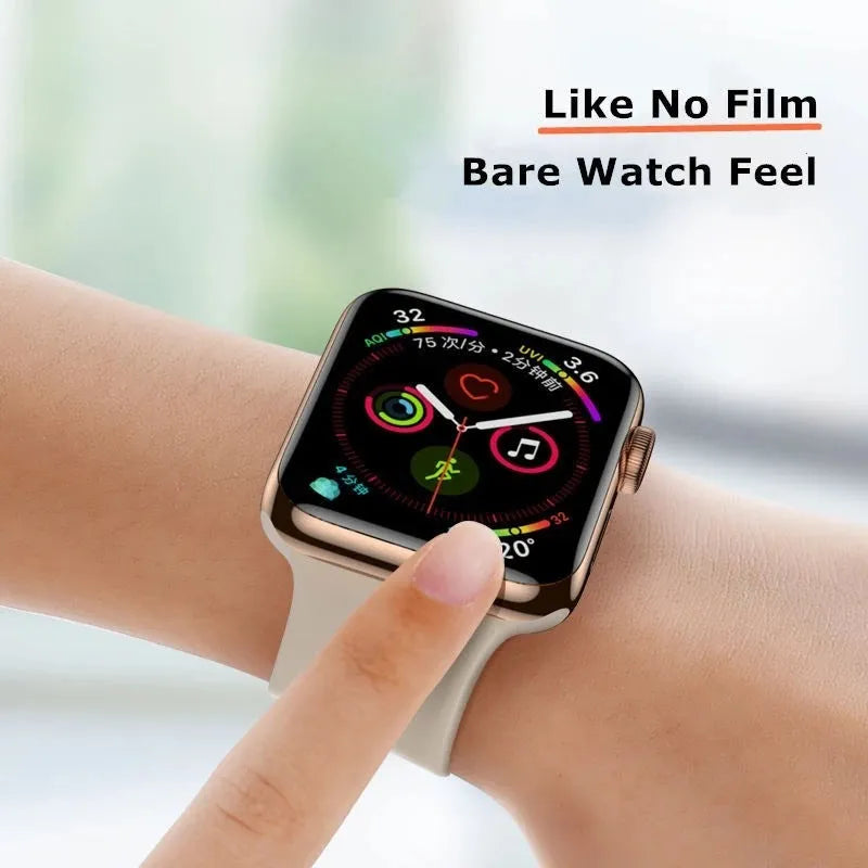 PMMA curved screen protective film for Apple Watch, transparent black colour