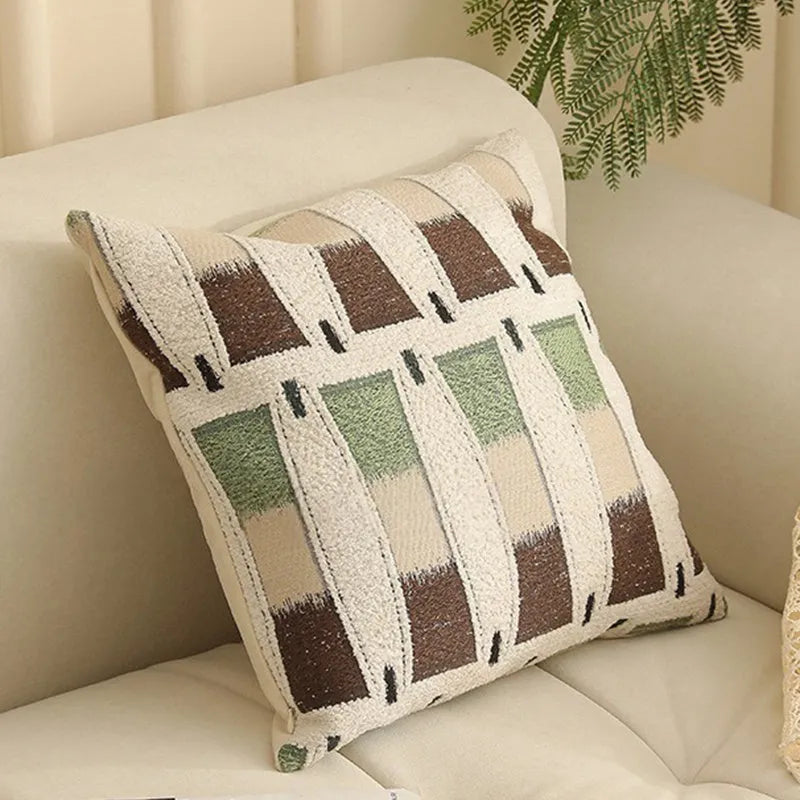 45cm square Jacquard pillow cover with a detailed retro floral pattern in multiple colour options.