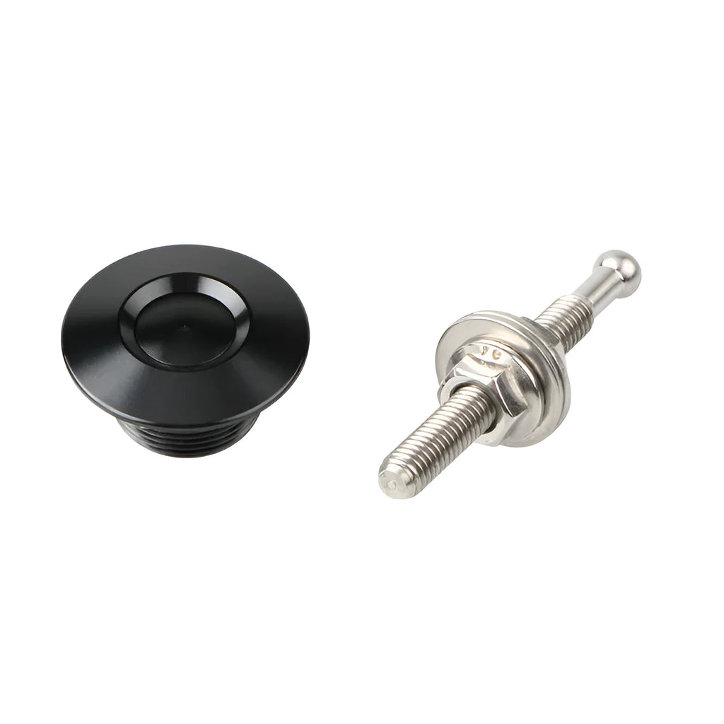 30mm diameter mini engine cover lock in five colours: black, blue, gold, red, and silver, with a 55mm screw.
