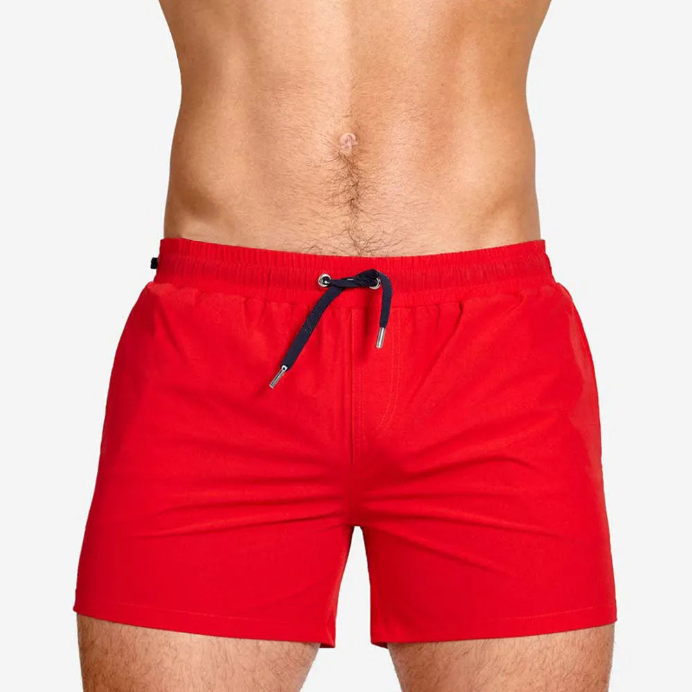 Mesh lining polyester athletic shorts in Army Green colour for swimming and sports
