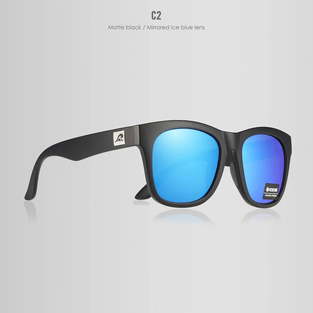 A pair of thickened polarised sunglasses with TAC lenses and a PC frame, shown in one of the available C-series colours.