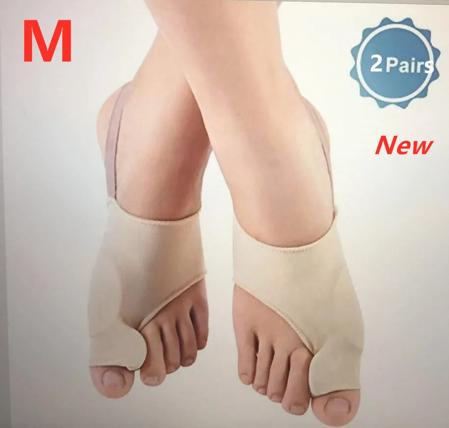 Corrective toe socks with silicone gel toe separator and bunion pad on a stretch fabric base.