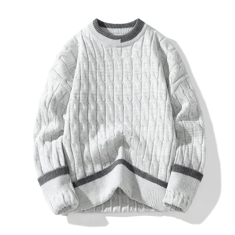 Men's two-piece modal acrylic loose fit sweater in sport style with long sleeves