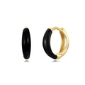 Geometric U-shaped epoxy earrings with a dripping oil finish in various colours.