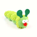 Green interactive plush cat toy pillow with sports attachments, measuring 24cm long