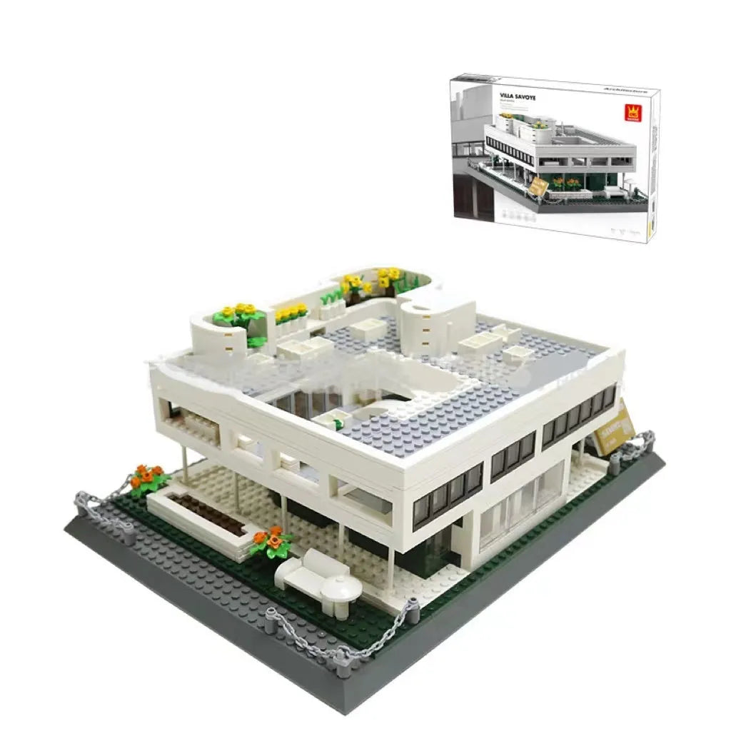 Wange building block set showing over 800 small ABS plastic pieces for constructing global landmark models.