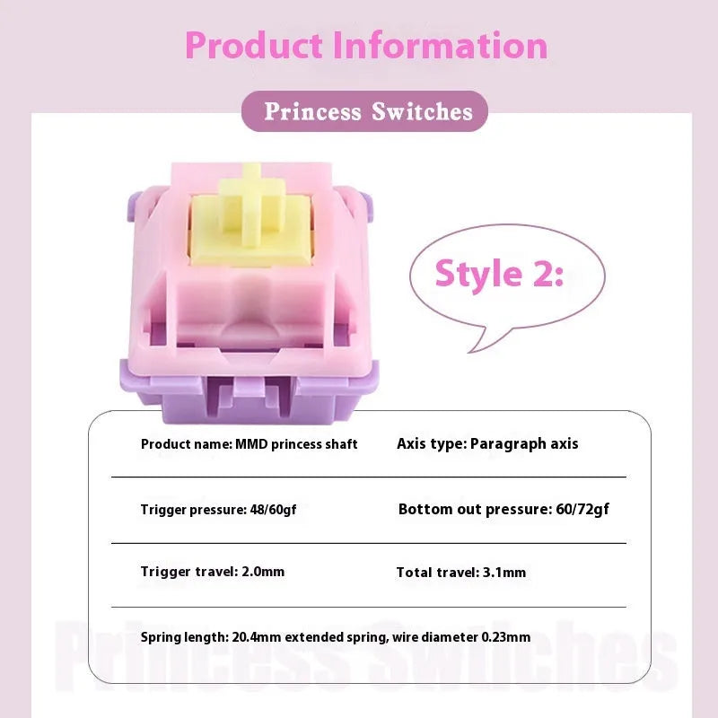 MMD Princess mechanical keyboard switch linear axis for custom keyboard builds