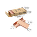 Box of 1000 metal office staples in rose gold, black, purple, and rose red colour options