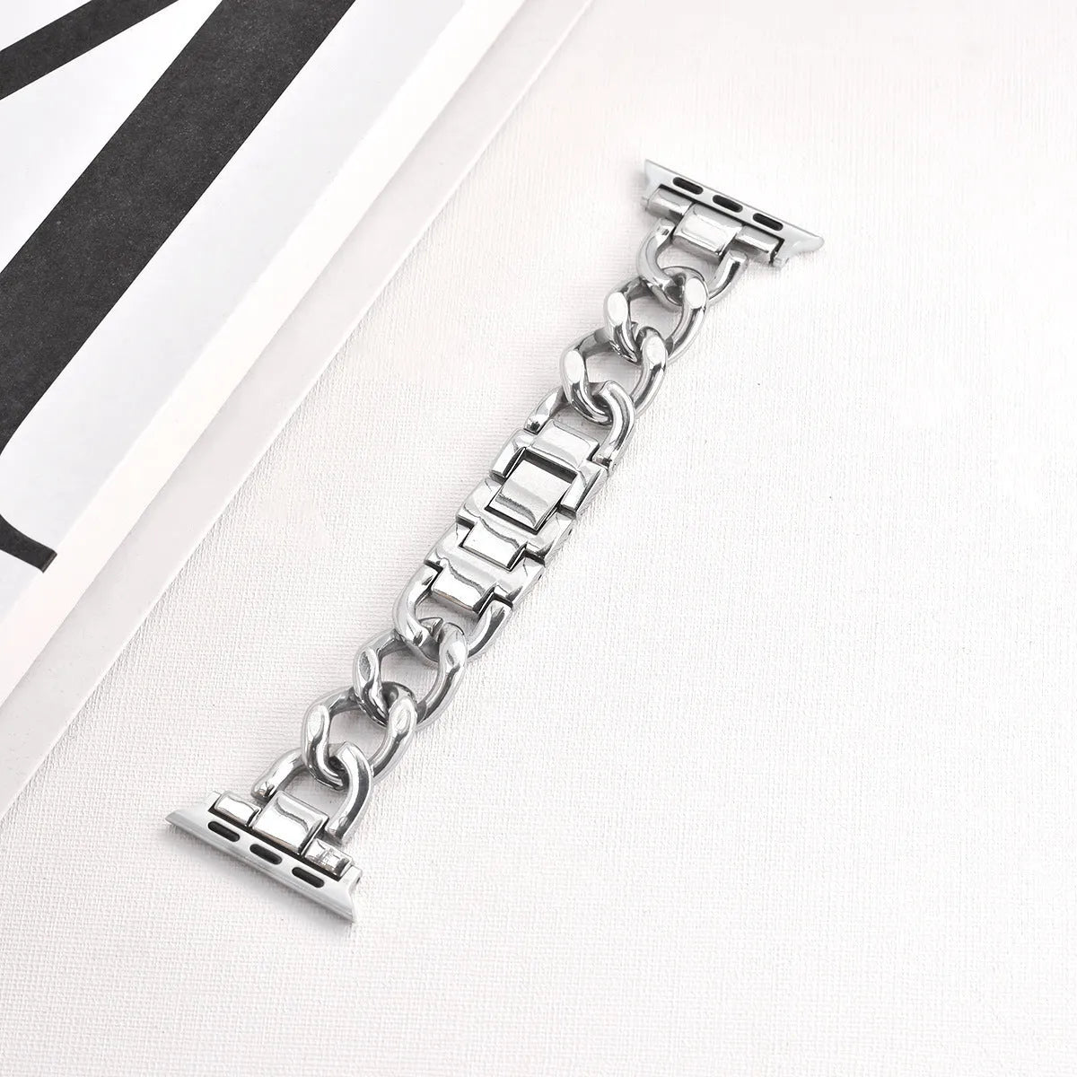 Denim chain metal replacement strap for Apple Watch in multiple colours and sizes