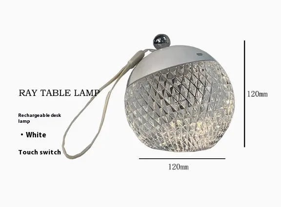 Portable dimmable LED desk lamp with touch control in chrome finish