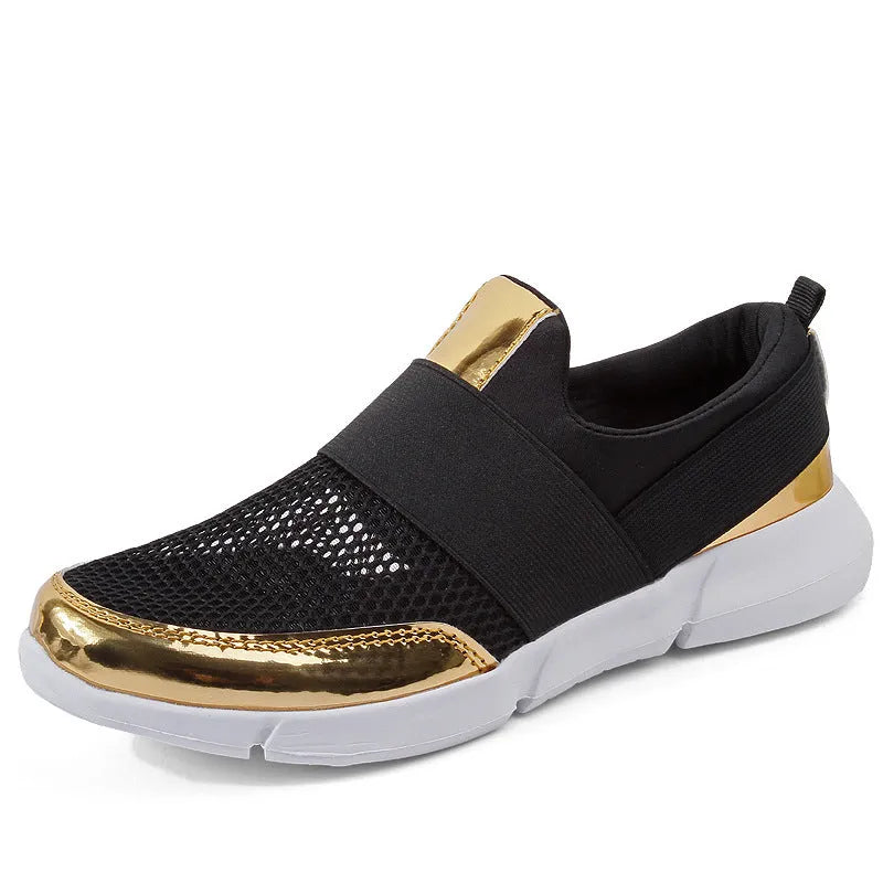 Women's low-top casual sneakers in blue with mesh material and a light-coloured sole.