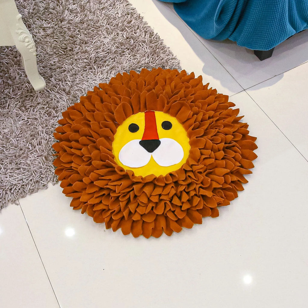 Lion Sniffing Pad brown pet toy blanket 33cm long 25cm wide for dogs and cats