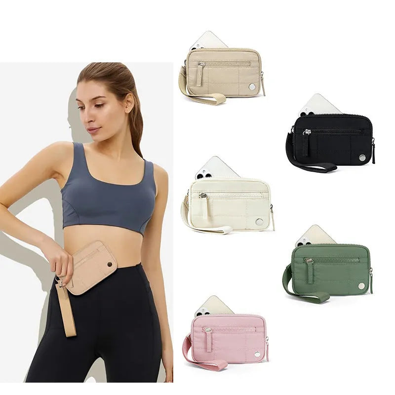 Waterproof quilted transparent deck handbag in nylon with solid colour lining