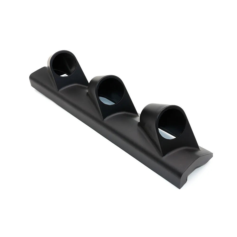 Black three-hole car instrument mounting rack for 52mm gauges in right-hand drive vehicles