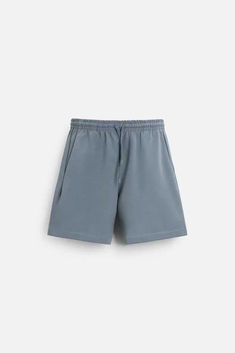 Men's loose double-sided cloth texture short sleeve t-shirt and matching shorts casual set