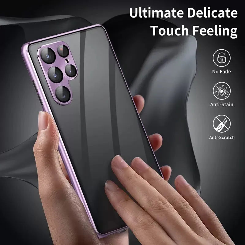 Metal magnetic phone case with mirror for Samsung Galaxy S24 Ultra in multiple colours