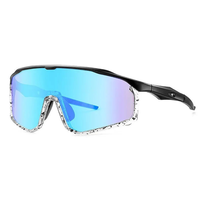 Colourful mountaineering goggles with full frame and UV-protective PC lenses for climbing and hiking.