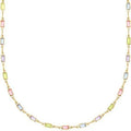 Ladies geometric crystal necklace with adjustable alloy chain and glass pendant in random electroplated colour
