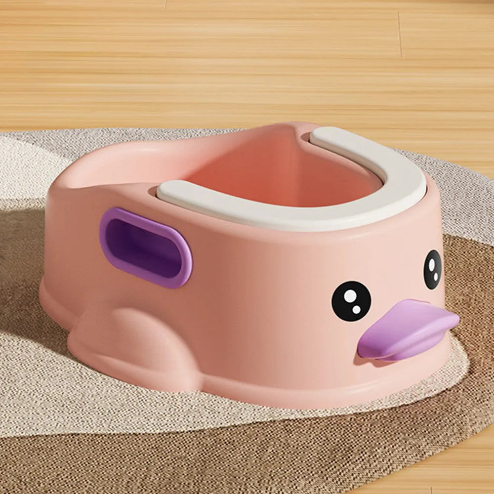 Blue duck-shaped PVC bathtub for washing dogs and cats on a plain background.