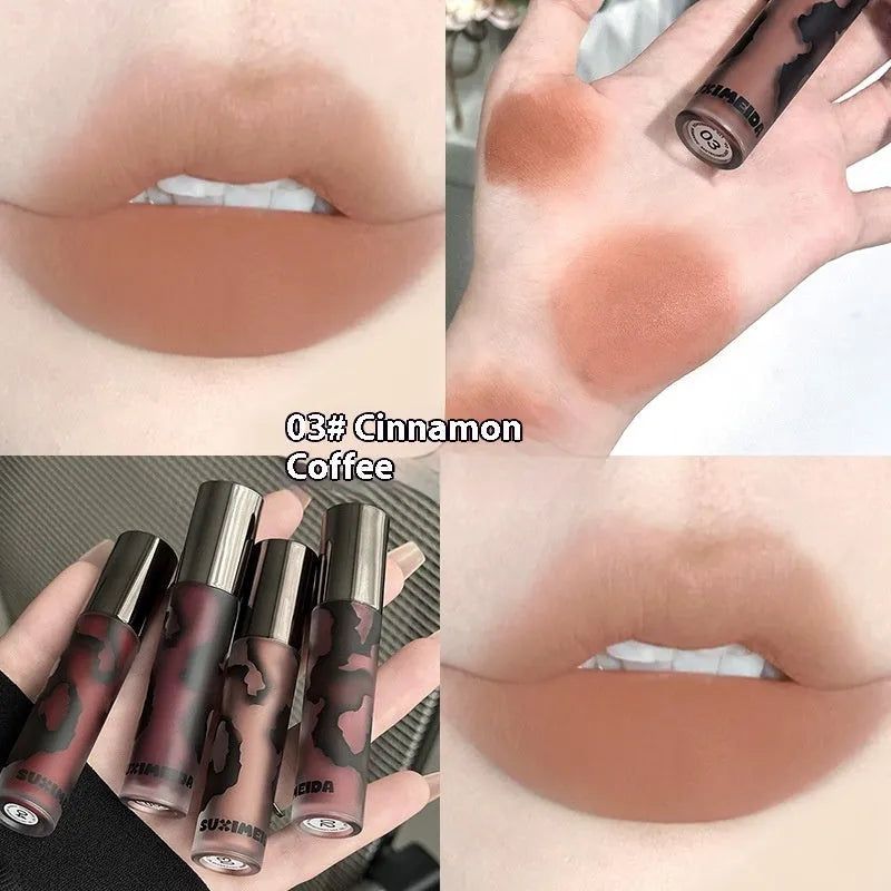 Lava Secret Matte Lip Mud Lipstick in non-transfer formula showing five shade options