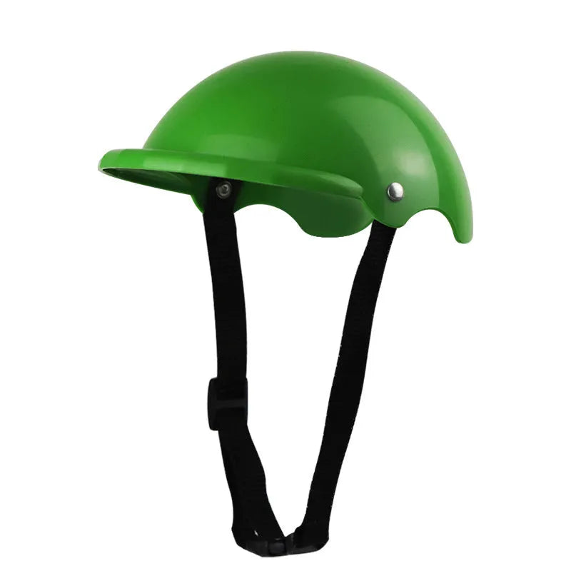 Small S size plastic pet helmet for motorcycle safety in pink, black, yellow or green colours