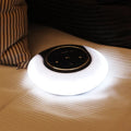 Bluetooth speaker desk lamp with touch controls, foldable design and LED lighting in three colour options