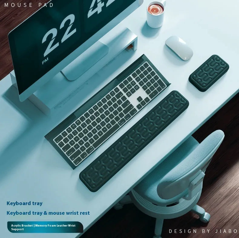 Double sided memory foam wrist pad with anti-slip resin base in multiple colour options