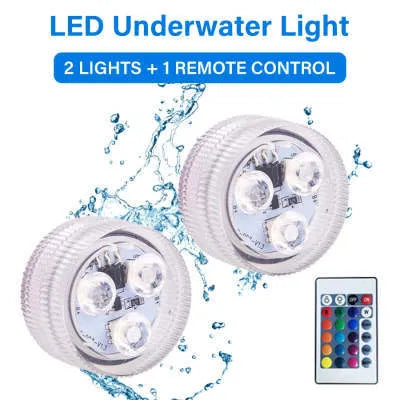 LED waterproof remote control fish tank diving light with plastic housing measuring 35 x 18mm