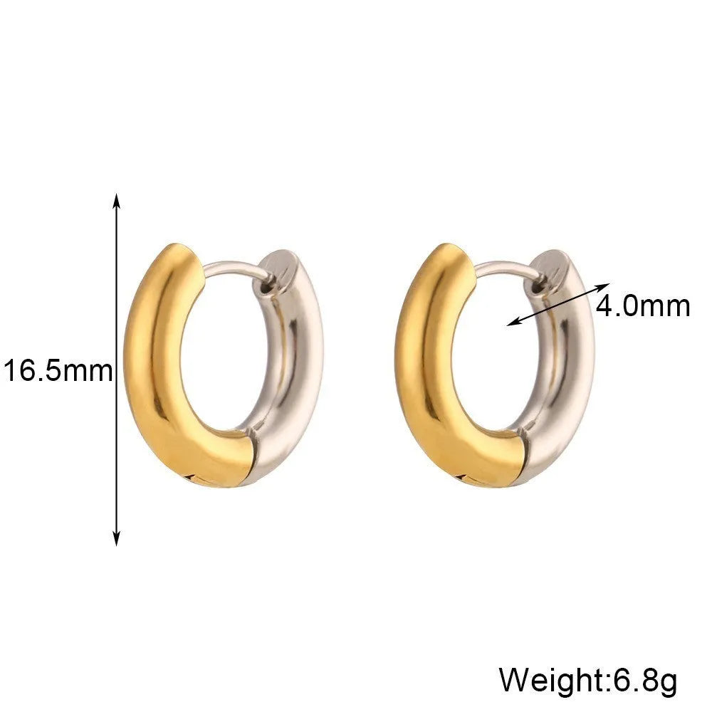 Geometric gold electroplated stainless steel jewellery set with earrings, bracelet and necklace
